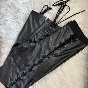 Current Mood Black Faux Leather Pants